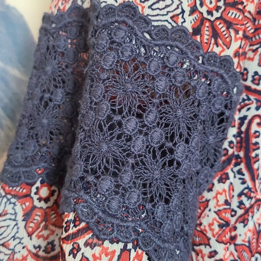 Women's Vulcom Red Blue Dress Size Large - Picture 4 of 7